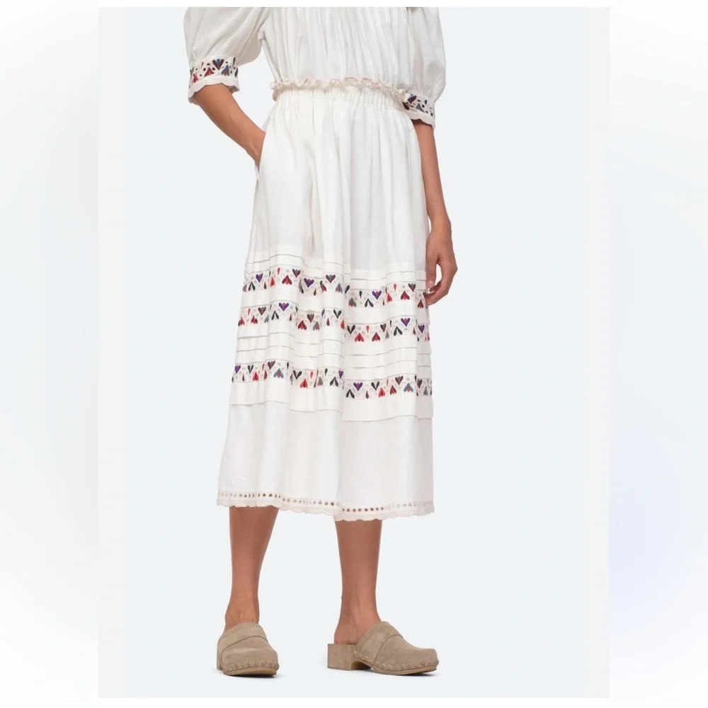 Sea New York Alicia Midi Skirt with Multicolor Embroidery - Picture 1 of 5